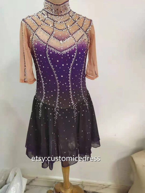 open lace back dress Amazon.com: JoyCan Women's Purple Long-Sleeved Figure Skating Dress for Ice  Skating Performance : Clothing, Shoes & Jewelry main image 1
