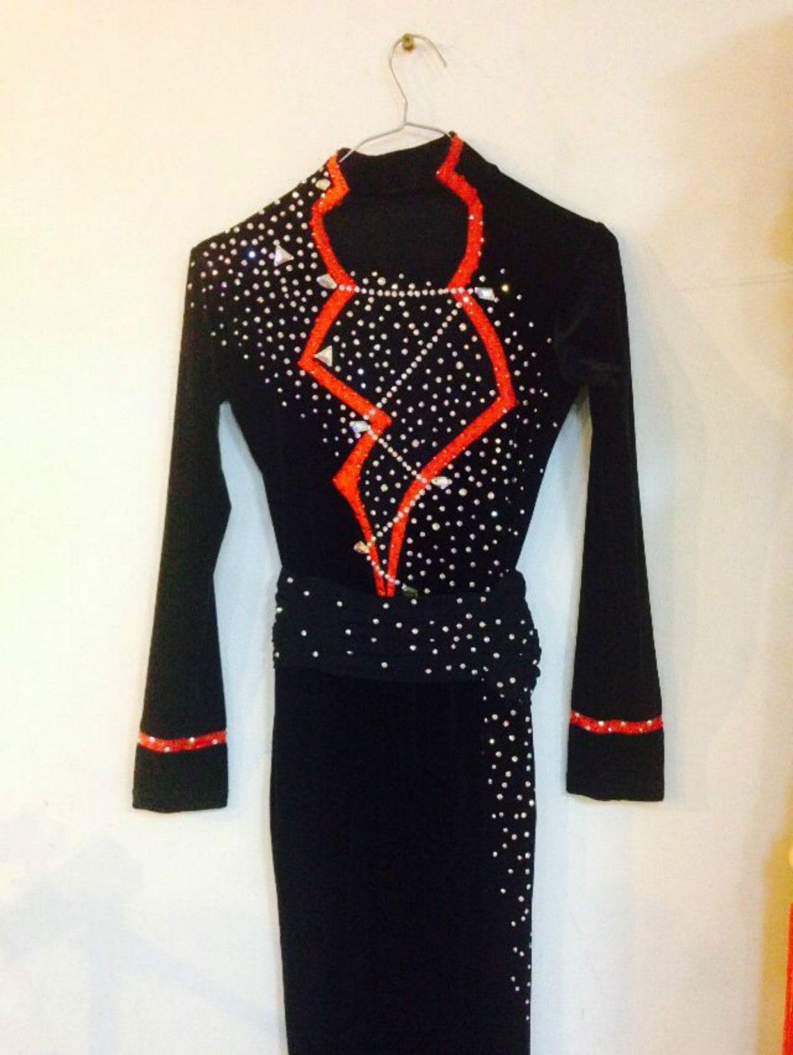 Men Figure Skating Suit for Competition Spandex Boys Black Ice Etsy