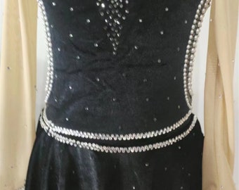 Black Ice Skating Dress Girls Competiiton Figure Skating Dress Custom