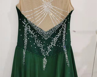 Green Figure Skating Dresses Adult Girls Competition Ice Skating Dresses  Custom Women Beaded - Etsy