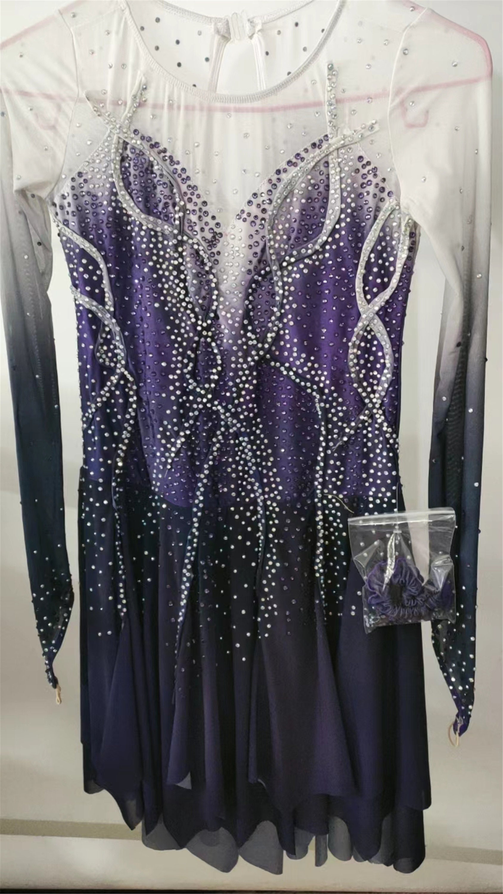 fitted lace wedding dress Solitaire Ruched Purple Figure Skate Dress main image 0