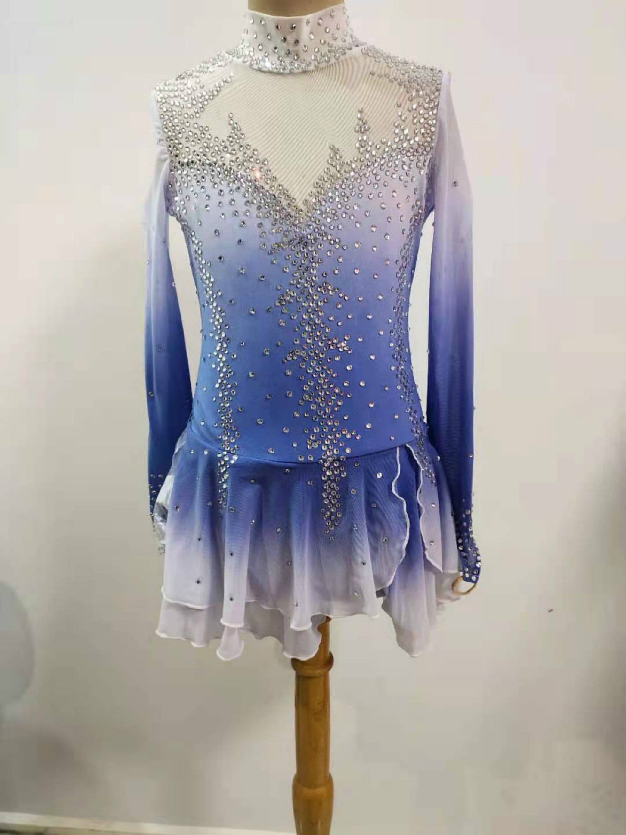 Light blue ice skating dresses cheap