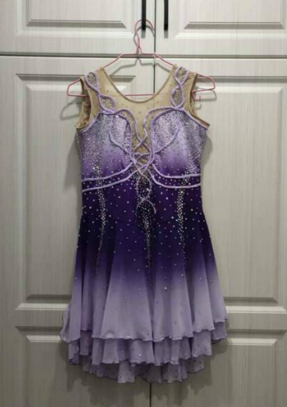 Ice Skating Dress Purple Adult Girls Competition Figure Etsy
