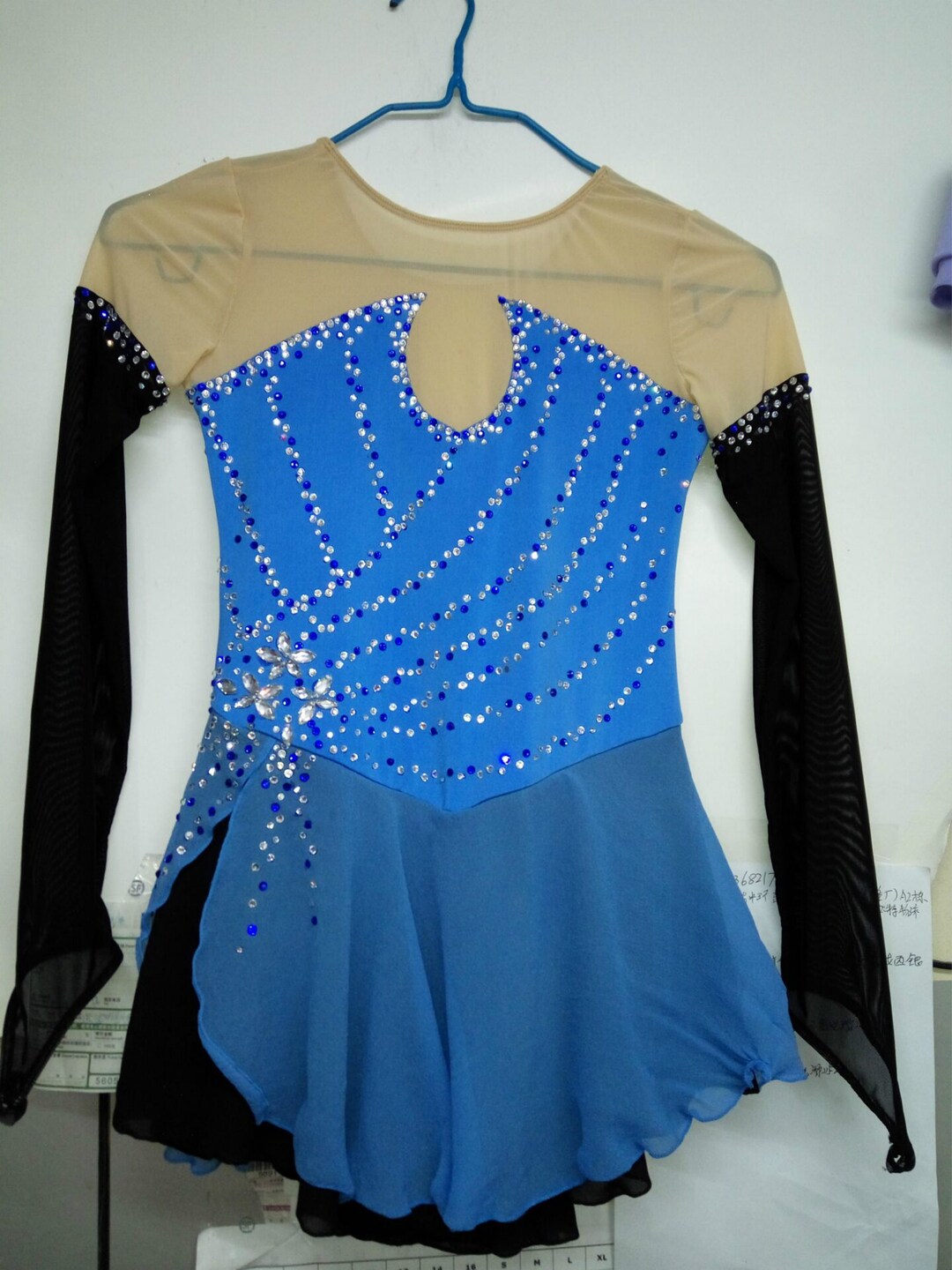Competition Ice Skating Clothing Adult Light Blue Girls Figure Skating