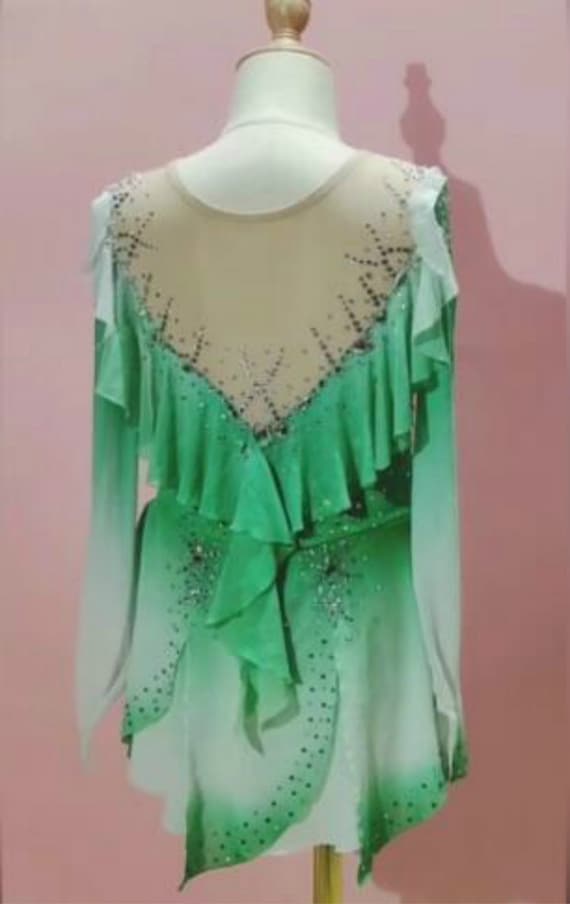figure skating dress green Figure Skating Dress #SD067 main image 1