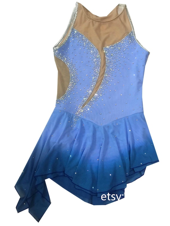 Blue Figure Skating Dress for Women Custom Ice Skating Dresses