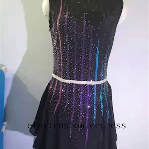 Black Ice Skating Dress Women Competiiton Figure Skating Dress Custom