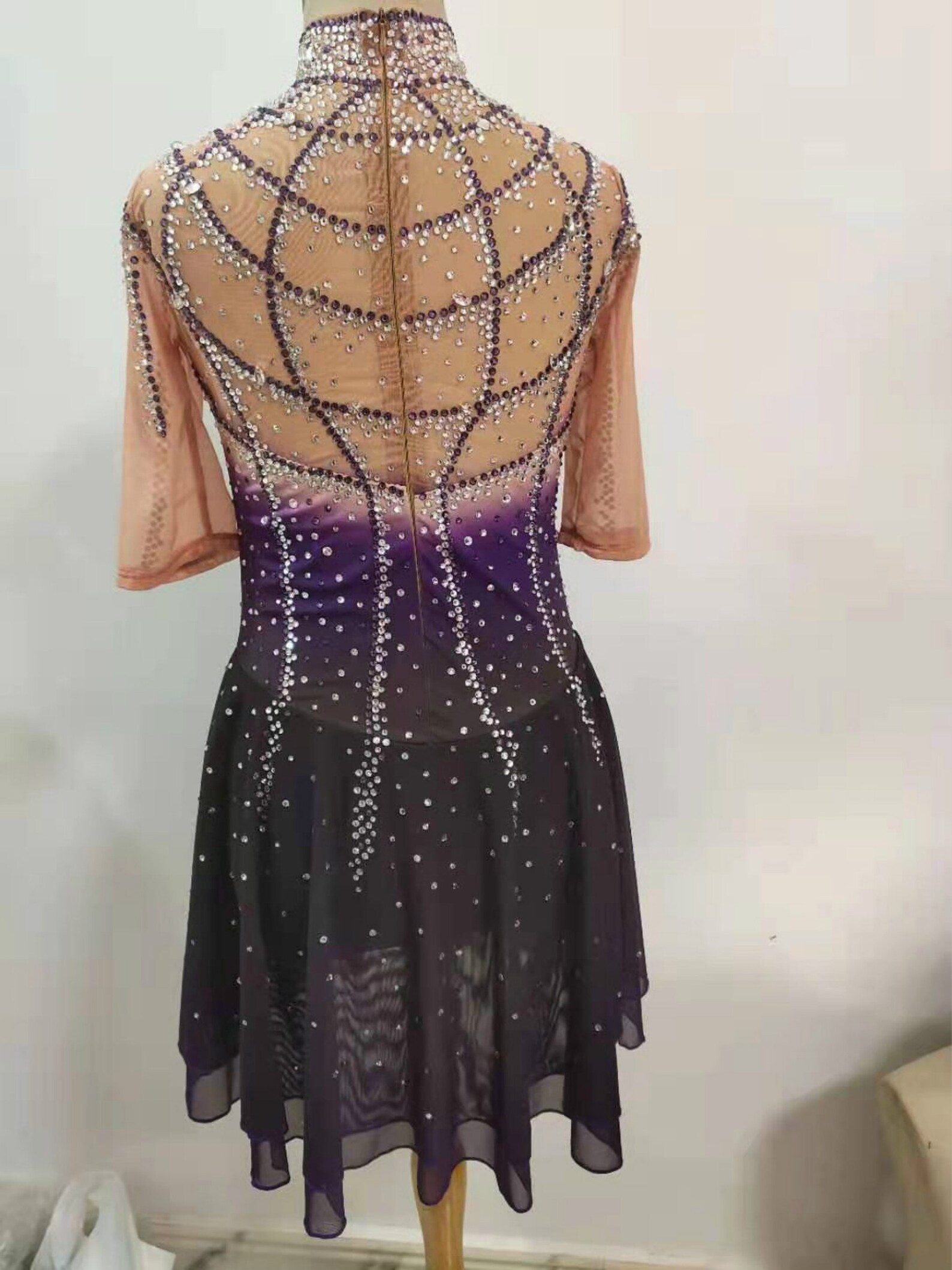 Purple Figure Skating Dresses Custom Girls Beaded Custom Women Etsy