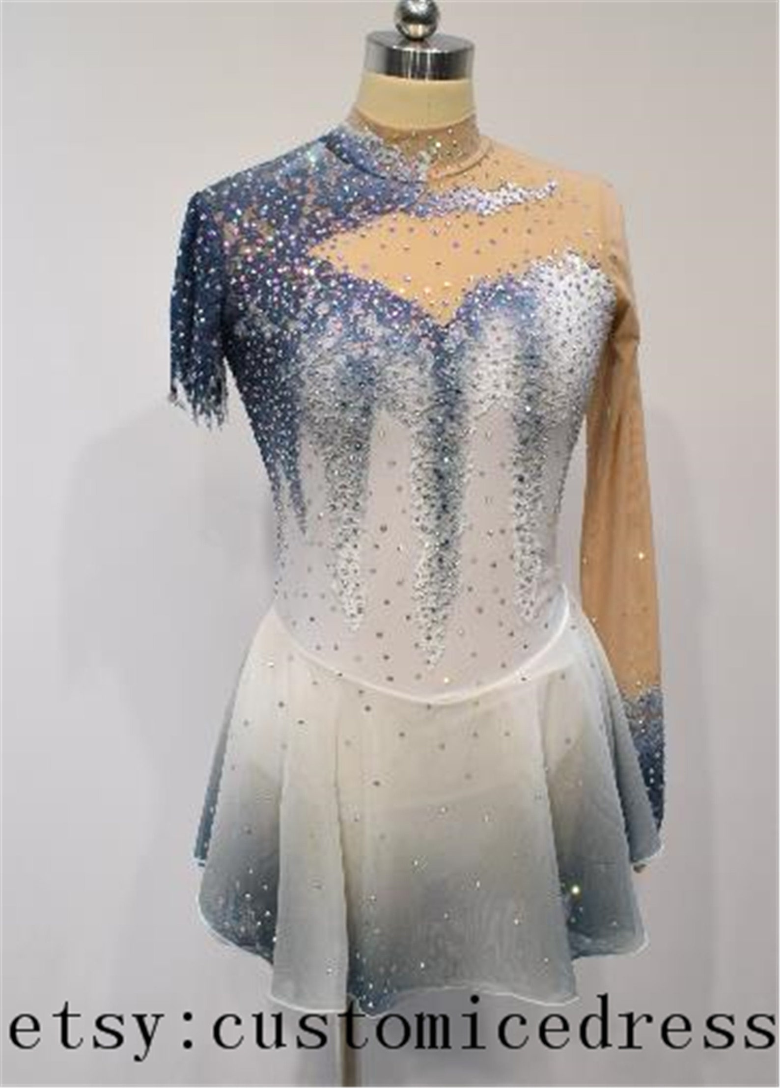 White Ice Skating Dresses for Women Competition Figure Skating Etsy