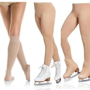 Ice Skating Socks Custom Girls figure skate Stockings Skin Color skate pants 3 style 2 colors