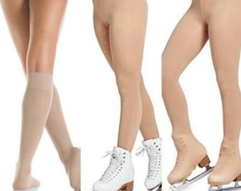 Ice Skating Socks Custom Girls figure skate Stockings Skin Color skate pants 3 style 2 colors