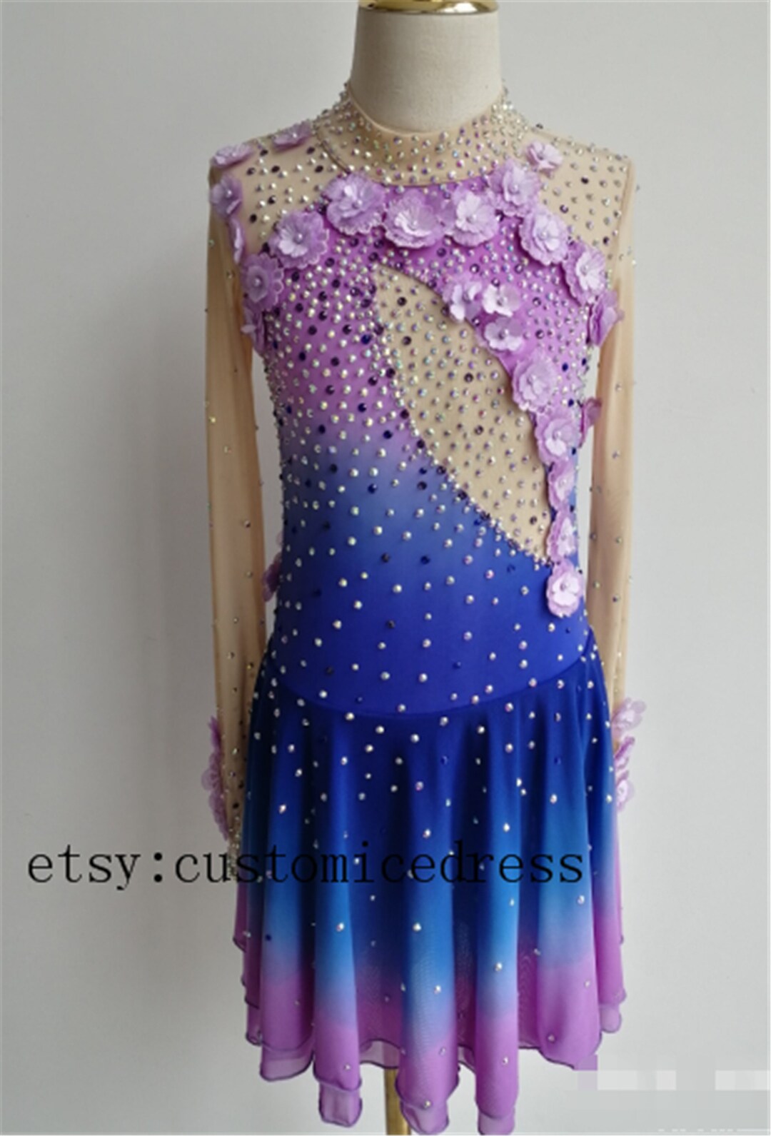 Purple Ice Skating Dresses Girls Ice Skating Dresses Kids Beaded