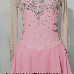 Skating Dress Custom  Women Competition Figure Skating Clothing Pink