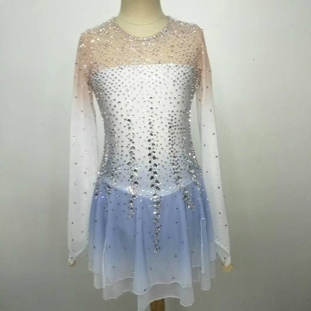 Aazon.co: Figure Skating Dress Girls Blue Velvet Woen Ice Skating