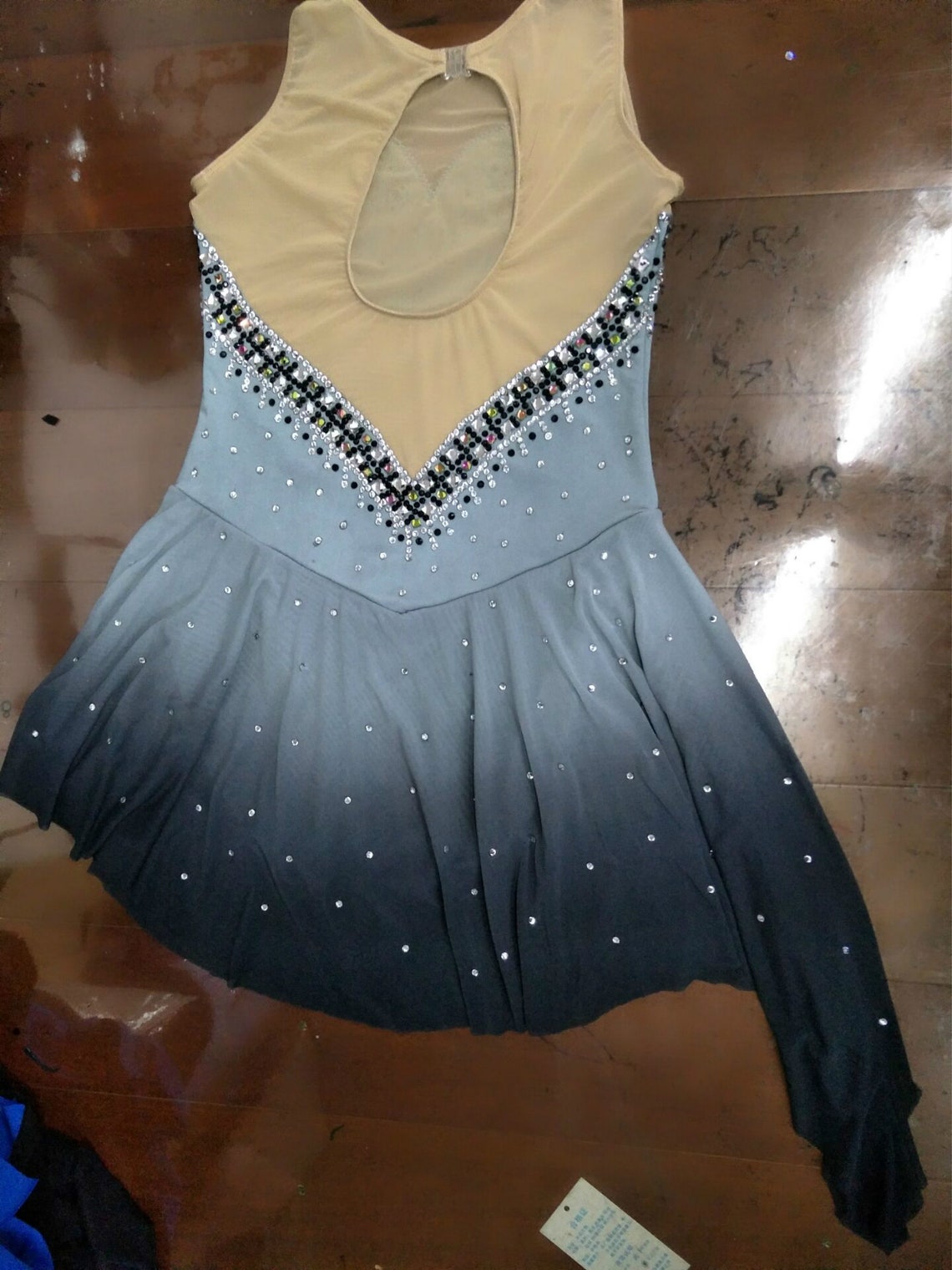 Competition Ice Skating Clothing Adult Grey Girls Figure Etsy