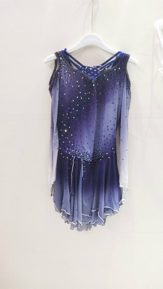 skater dress polyvore Purple Women Competition Ice Skating Dress for Girls Custom Figure Skating  Dresses Kids Crystal Long Sleeves