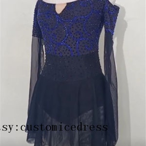 Blue Competition Ice Skating Dress  Figure Skating Dresses Custom