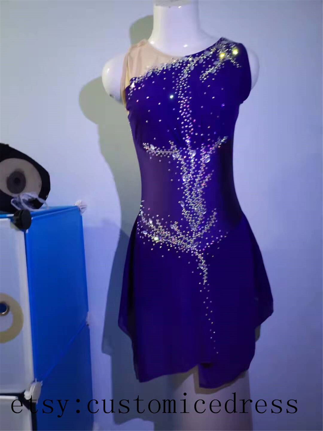 Custom Ice Skating Dresses for Girls Competition Figure Skating Clothing Purple Etsy