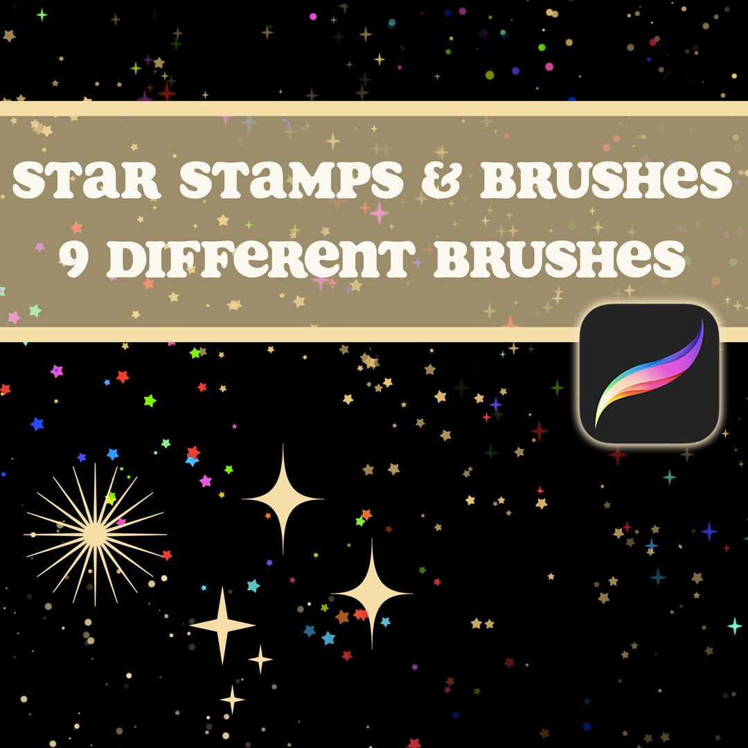 Star Brush Set 9 Procreate Brushes Star Set Procreate Brush Instant