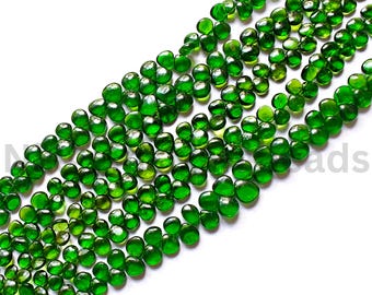 Koraliki w kształcie serca z chromu, 4,00-5,00 mm, zielone chromowane kamienie szlachetne, gładki kamień w kształcie serca, kamień turmalinu chromowego, naturalny turmalin chromowy AAA+