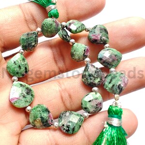 Kamień wielokamienny Ruby Zoisite AAA+, koraliki Ruby Zoisite w szlifie sercowym, 10,00-13,25 mm, naturalne wielokamień Ruby Zoisite, koraliki Briolette fasetowane w kształcie serca ct zdjęcie 6