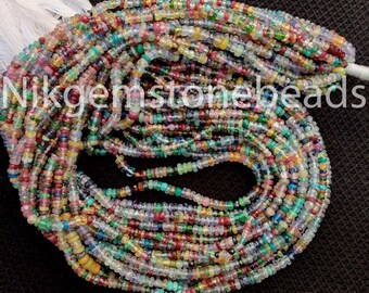 Natural Multi Semi Precious Rondelle Full 13.50"Inches Beads Strand, Multi Semi Precious Gemstone Beads, AAA+ Multi Semi Precious Beads