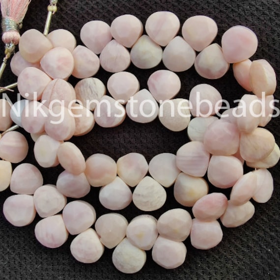 Briolette Faceted Rondelle Cut Beads Natural Pink Opal Briolette Faceted Rondelle Shape Gemstone Beads AAA Pink Opal Beads.