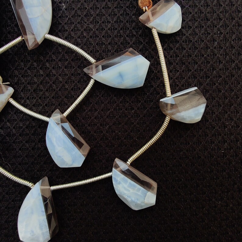 8 inches natural bio blue opal fancy shape briolette,bio opal 830-840mm approx