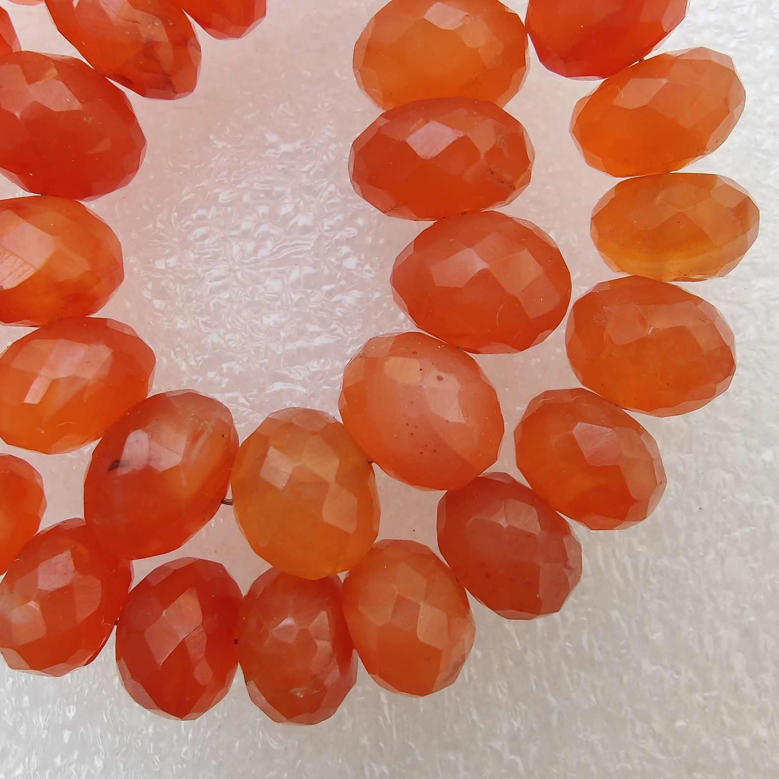 33 Pcs Carnelian Faceted Rondelle Cut Gemstone Beads Natural Etsy