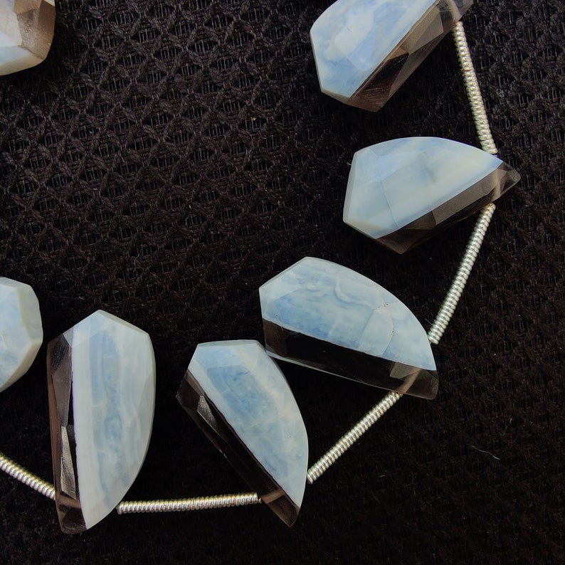8 inches natural bio blue opal fancy shape briolette,bio opal 830-840mm approx