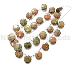 Briolette Faceted Coin Cut Beads, 13.00-16.50 MM, Multi Jasper Gemstone Beads, Jasper Coin Cut Gems Beads, AAA+ Natural Multi Jasper Stone.
