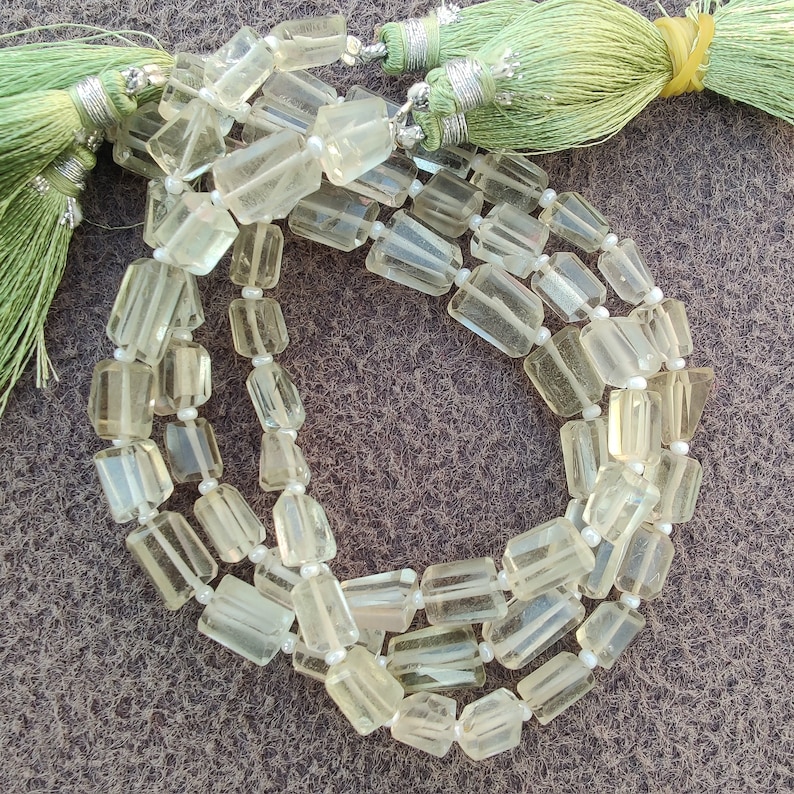 50/% Sale Natural Handmade Green Amethyst Faceted Tumble Beads Green Amethyst Tumble Shape Beads Faceted Tumble Shape Gemstone Beads.