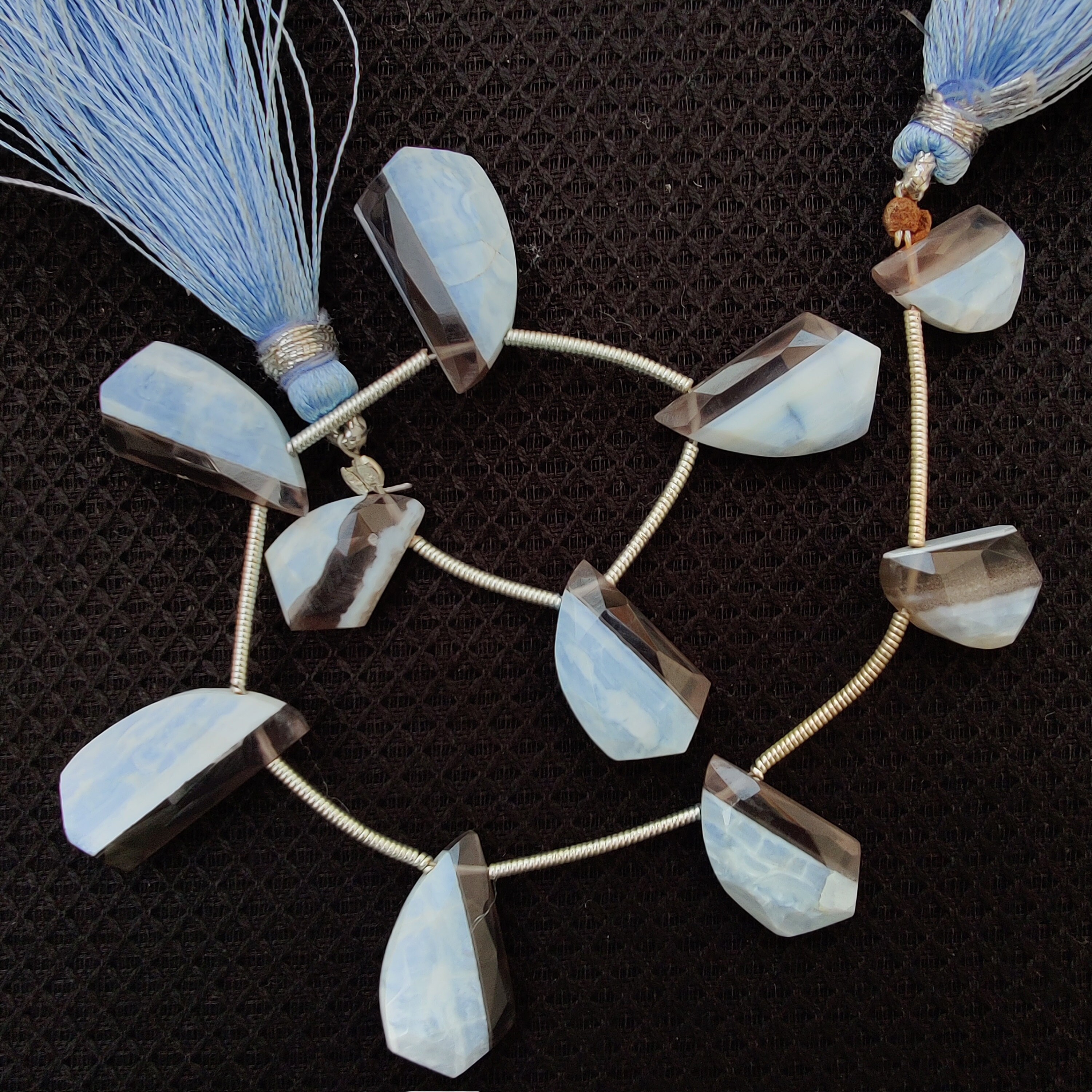 8 inches natural bio blue opal fancy shape briolette,bio opal 830-840mm approx