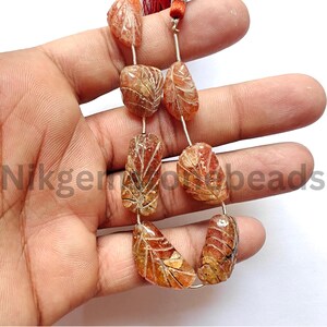 Carving Faceted Tumble Ct Gemstone, 17.00-24.00 mm, Sunstone Tumble Shape Beads, Natural Red Sunstone Gems Beads, AAA+ Sunstone Gemstone.