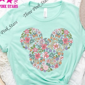 Camiseta com cabeça de rato de flor, camiseta do festival de flores e jardins do Epcot E4146