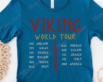 Viking Shirt, Viking World Tour Shirt, Viking History T-shirt, Norse Mythology, History Teacher E4913