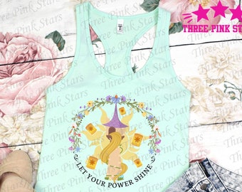 Floral Rapunzel Princess Tank Top, Tangled Tank Top, Rapunzel's Tower Tank Top E5143