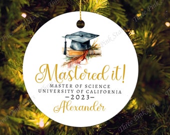 Personalized Masters Degree Ornament, 2023 Graduation Ornament R0132