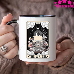 Writer Mug, The Writer Tarot Mug, Gift for Author, Journalist Gift, Novel Writing Gift, Novelist Mug E4900