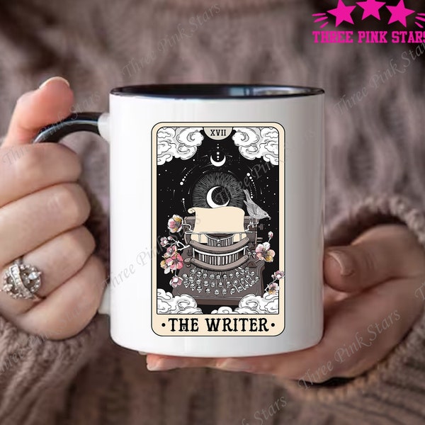 Mug écrivain, tasse de tarot l'écrivain, cadeau pour auteur, cadeau journaliste, cadeau écriture de roman, tasse romancier E4900