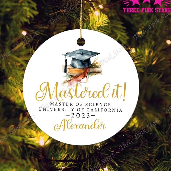 Personalized Masters Degree Ornament, 2023 Graduation Ornament R0132