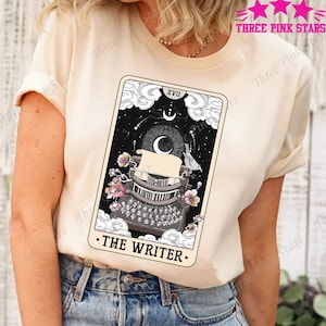 De schrijver Tarot Shirt, Shirt voor auteur, Journalist Gift Tee, Roman Writing Gift, Romanschrijver T-shirt, Schrijver Shirt E4900