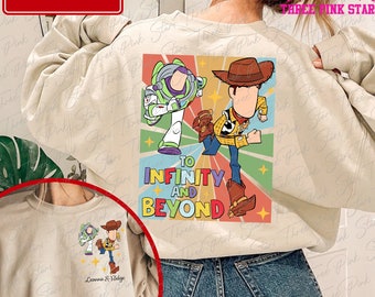 Sweat-shirt Toy Story jusqu'à l'infini et au-delà/chemise, chemise Buzz l'Éclair, sweat-shirt shérif Woody, anniversaire Toy Story personnalisé E5171