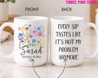 Personalized Retirement Mug, Custom Retirement Mug, Officially Retired Gift E10821