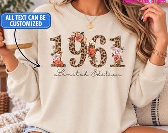 Personalized Vintage Birthday Sweatshirt/ Shirt, Custom 1961 Birthday Shirt E10833