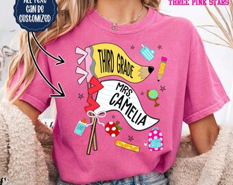 Personalized Third Grade Teacher Shirt, Custom 3rd Grade Teacher Team Shirt E10373