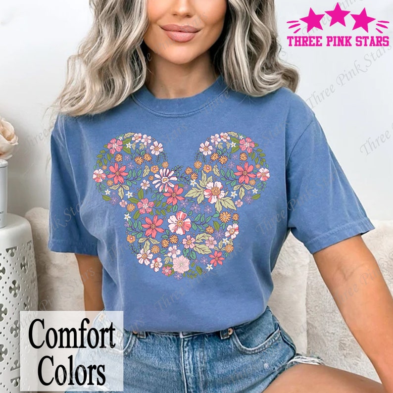 Epcot Flower And Garden Festival Comfort Colors Shirt, Flower Mickey Head Shirt E4146 image 3