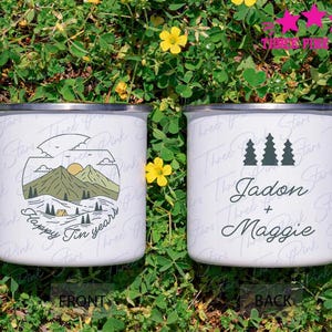 Personalisierter Zinnjahr-Jubiläumsbecher, glückliche Zinn-Jahre-Lagerbecher, 10. Hochzeitsfeier-Schale, 10-jähriges Jubiläumsgeschenk E6506