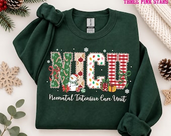 Christmas NICU Nurse Sweatshirt/ Shirt, Neonatal Intensive Care Unit Shirt E10724