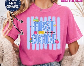 Personalized First Grade Shirt, Custom 1st Grade Teacher Team Shirt E10377
